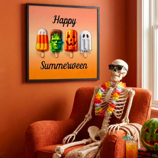 Summerween Summer Halloween Popsicles Poster