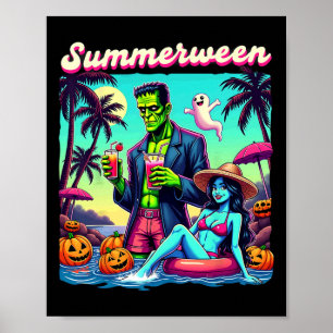 Summerween Summer Halloween Zombie Frankenstein Bo Poster