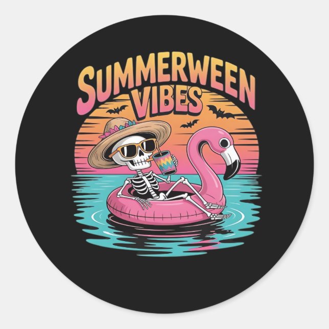 Summerween - Summerween Beach - Summerween Witch - Classic Round Sticker (Front)