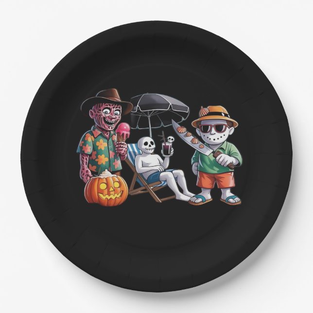 Summerween - Summerween Beach - Summerween Witch - Paper Plate (Front)
