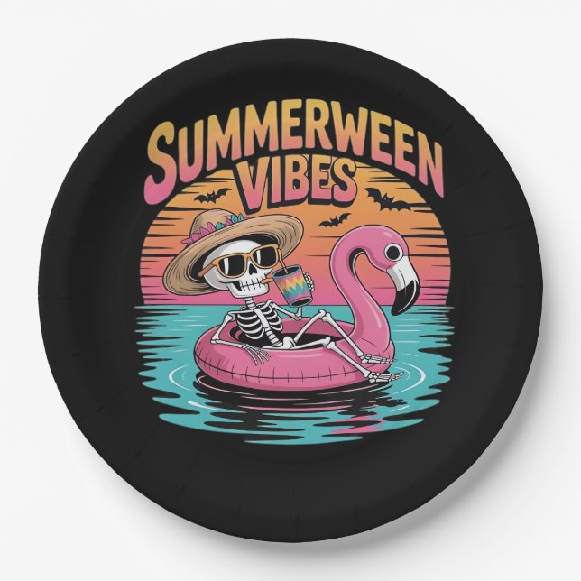 Summerween - Summerween Beach - Summerween Witch - Paper Plate (Front)