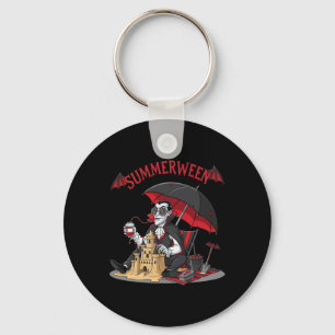 Summerween Vampire Beach Dracula Sandcastle Gothic Key Ring