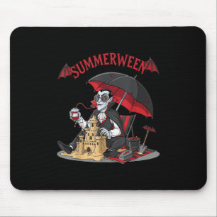 Summerween Vampire Beach Dracula Sandcastle Gothic Mouse Pad