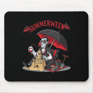 Summerween Vampire Beach Dracula Sandcastle Gothic Mouse Pad