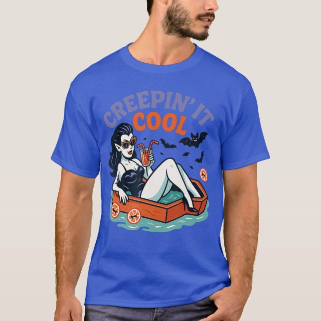 Summerween Vampire Halloween Summer Vibes T-Shirt (Front)