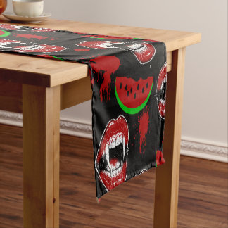 Summerween Vampire Party Halloween in July Funny Short Table Runner