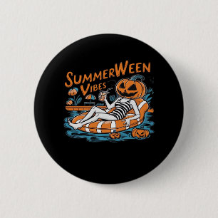 Summerween Vibes For Spooky Summer, Halloween Gift 6 Cm Round Badge