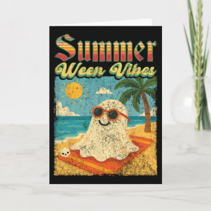 Summerween Vibes Ghost Funny Summer Halloween Card