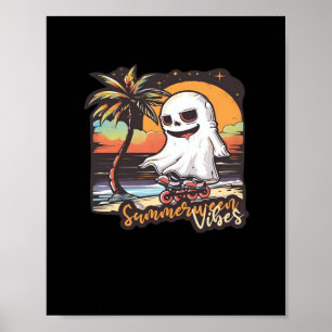Summerween Vibes On Roller Skates Oversized Poster