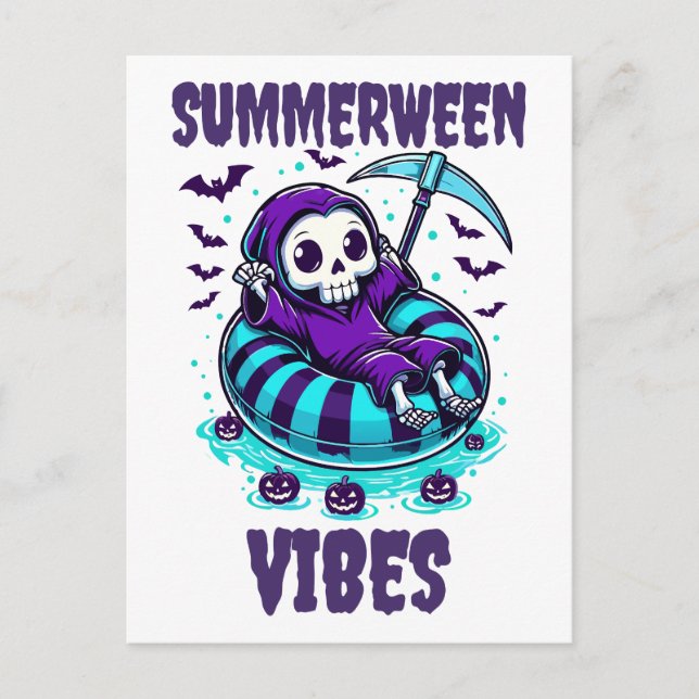Summerween Vibes – Reaper Relaxed Postcard (Front)