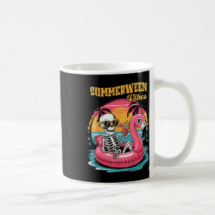 Summerween Vibes Skeleton Summer Vacation Funny Ha Coffee Mug