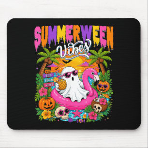 Summerween Vibes Spooky Ghost Beach Summer Mouse Pad
