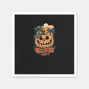 Summerween Vibes Spooky Summer Pumpkin Napkin