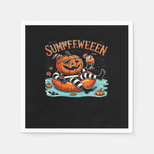 Summerween Vibes Spooky Summer Pumpkin Oversized Napkin