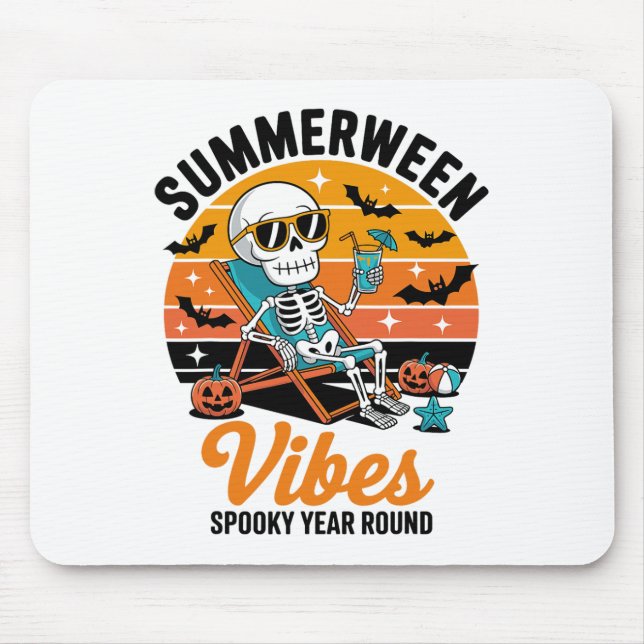 Summerween Vibes Spooky Year Round Halloween Spook Mouse Pad (Front)