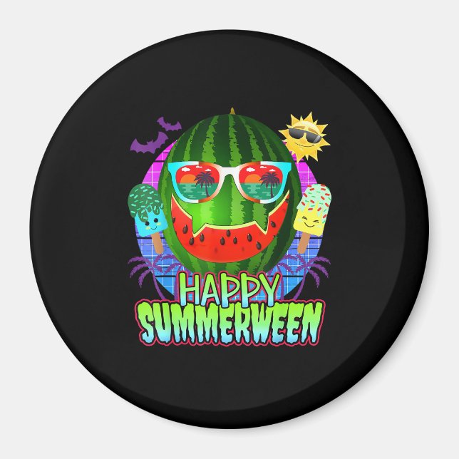 Summerween Watermelon Jack O Lantern Magnet (Front)