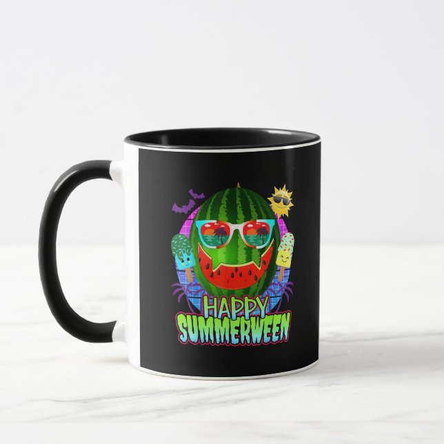 Summerween Watermelon Jack O Lantern Mug (Left)