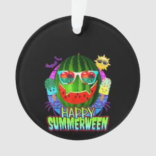 Summerween Watermelon Jack O Lantern Ornament