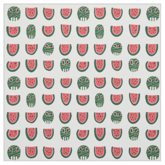 Summerween Watermelon Skull  Fabric