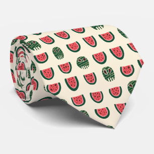 Summerween Watermelon Skull Tie