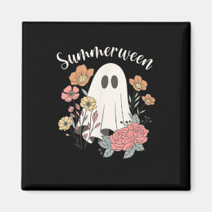 Summerween Wildflower Funny Ghost Spooky Season Ha Magnet