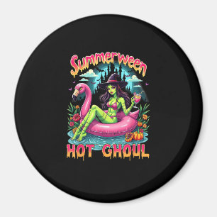 Summerween Witch Vibes Vacation Halloween Funny Pa Magnet