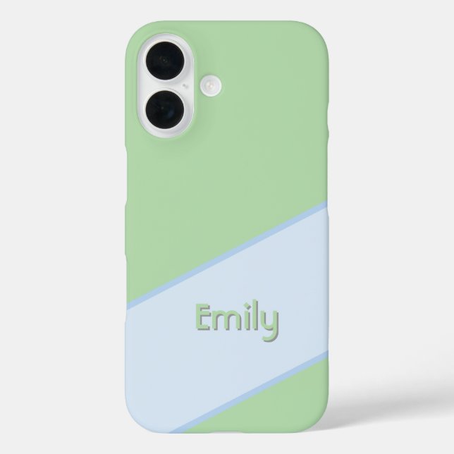 Summery mint case with personalised name (Back)