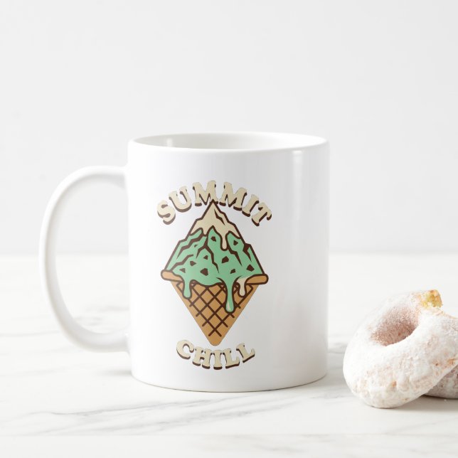 Summit Chill Ice Cream Mug| Funny Pun Coffee Mug (With Donut)
