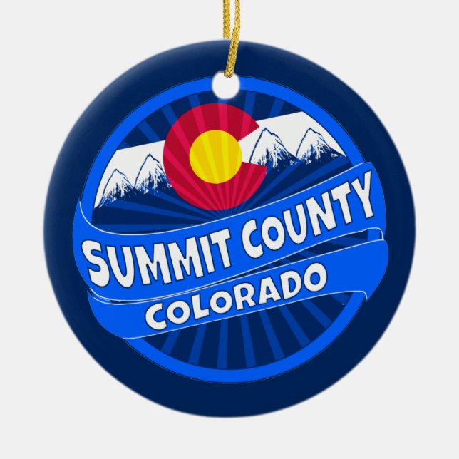 Summit County Colorado mountain burst ornament (Front)