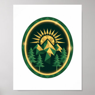 Summit Crest — Geometric Mountain Badge Poster