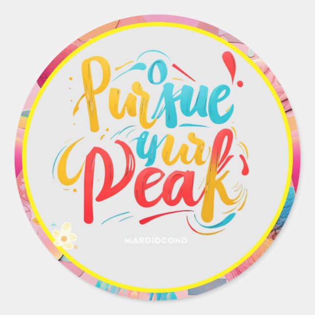 “Summit Dreams” Classic Round Sticker (Front)