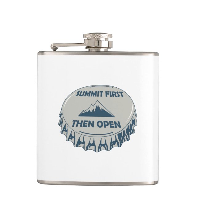 Summit First Then Open Hip Flask (Front)