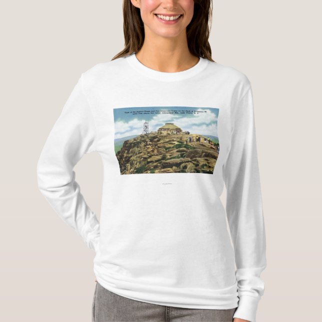 Summit House, Fire Observers Tower View T-Shirt (Front)