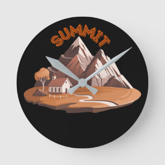 Summit Mountain Adventure Round Wall Clock