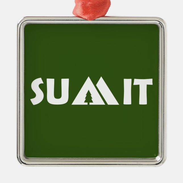 Summit Mountains Metal Tree Decoration (Front)
