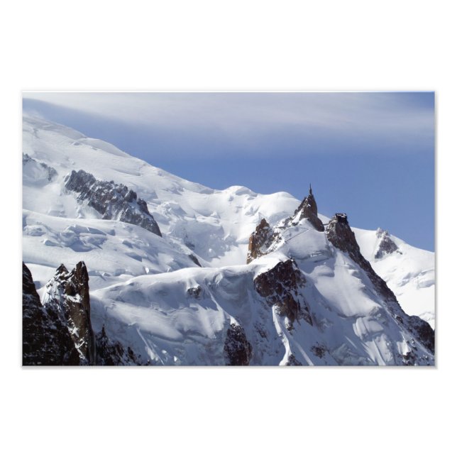 Summit of Mont Blanc and L'Aiguille Du Midi Photo Print (Front)