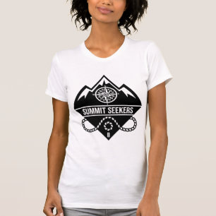 Summit Seekers Mountain Climbing Badge Design T-Shirt