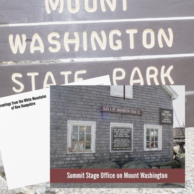 Summit Stage Office Mount Washington Photographic Postcard (Creator Uploaded)
