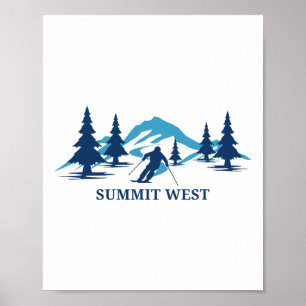 Summit West Washington Ski Resort Skiing Skier  Poster