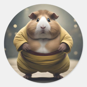 Sumo Guinea Pig,  Classic Round Sticker