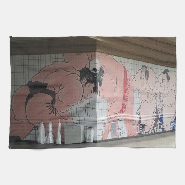 Sumo Mural Wall Art Tea Towel (Horizontal)