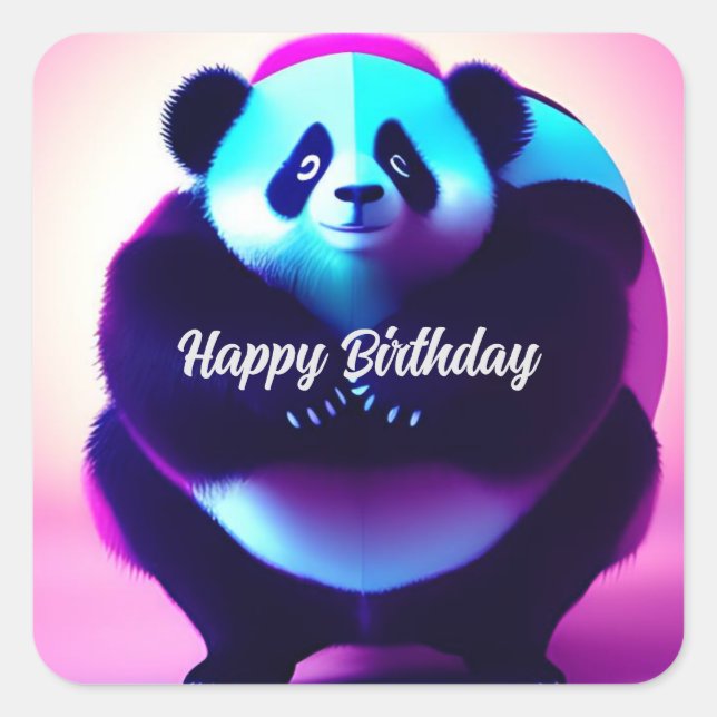 Sumo Panda The Bamboo Gnasher, Birthday Stickers (Front)