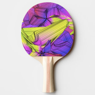 Sumo Purple and Yellow Stars Ping Pong Paddle