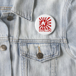 Sumo Retro Wrestler Japanese Vintage Design 6 Cm Round Badge