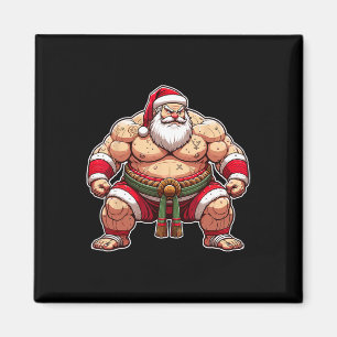 Sumo Santa Japanese Wrestler Japan Cool Christmas Magnet