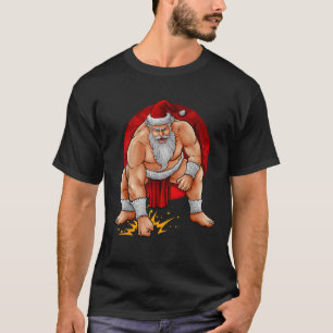 Sumo Santa Japanese Wrestler Japan Flag Cool Chris T-Shirt