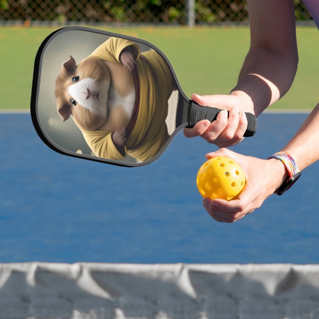 "Sumo Squeakdown: The Mighty Guinea Pig Wrestler" Pickleball Paddle (Insitu)