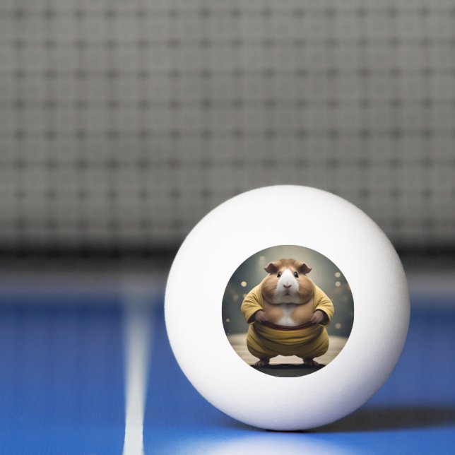"Sumo Squeakdown: The Mighty Guinea Pig Wrestler" Ping Pong Ball (Net)