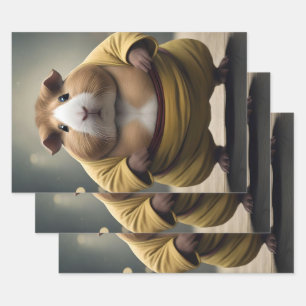 "Sumo Squeakdown: The Mighty Guinea Pig Wrestler" Wrapping Paper Sheet