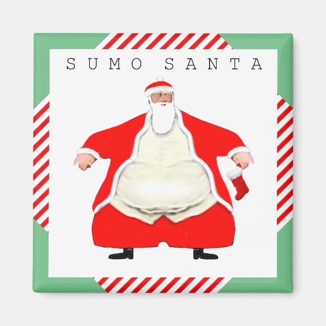 Sumo Wrestler Christmas Magnet (Front)